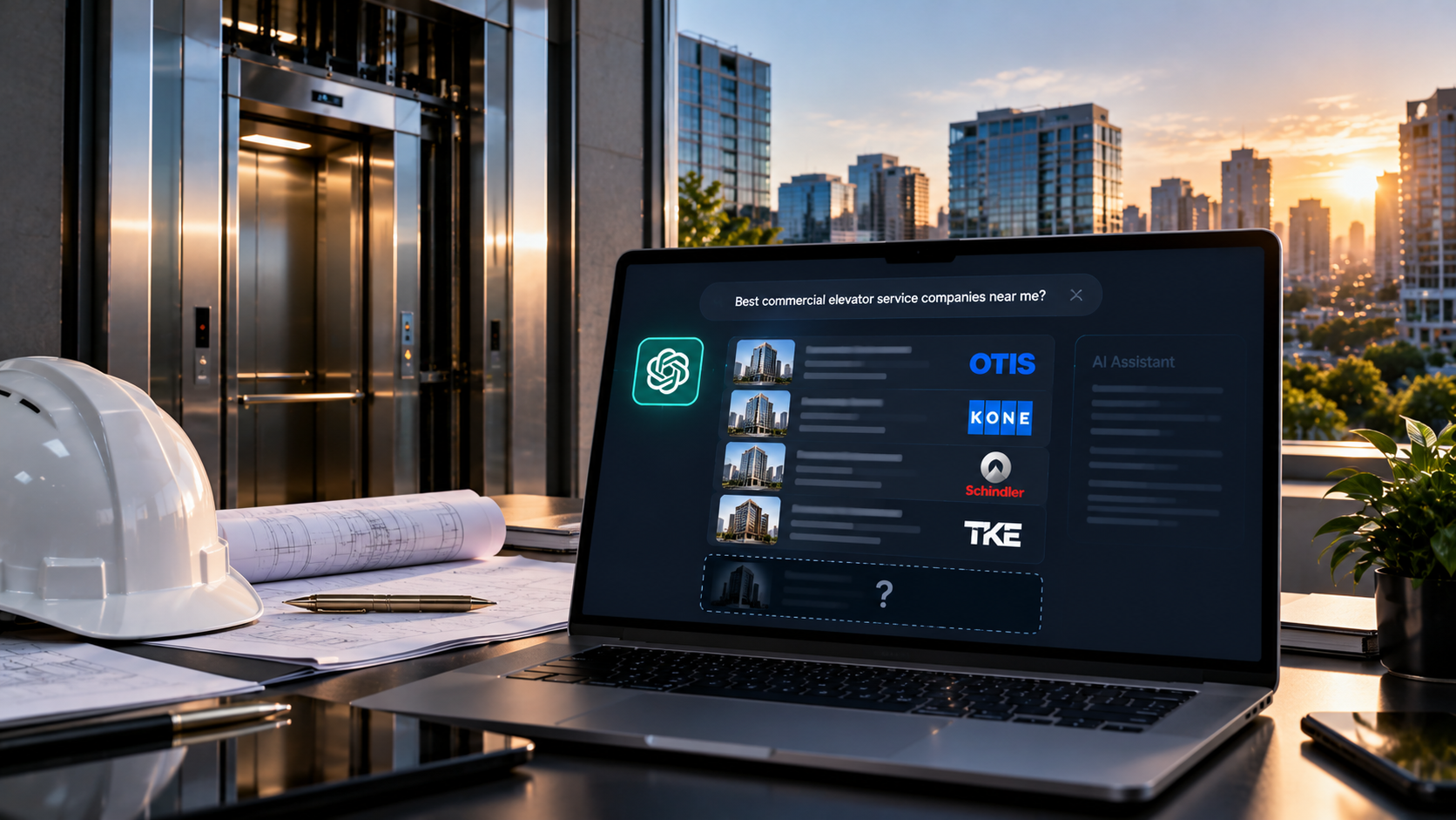 Independent elevator contractor AI visibility analysis